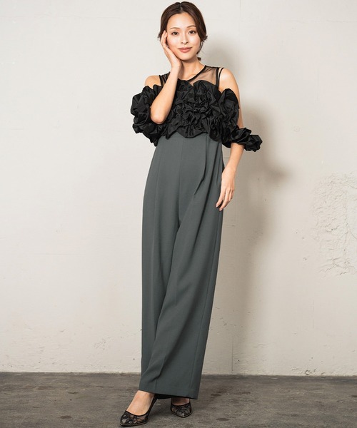 セール】《2026春新作》ボリュームフリルビスチェ シアー