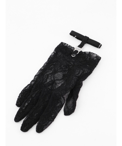 JOHN LAWRENCE SULLIVAN（ジョンローレンスサリバン）の「FLOWER LACE SHORT GLOVES（手袋・メンズ・ブラック・SMALL/MEDIUM）」の2枚目の写真