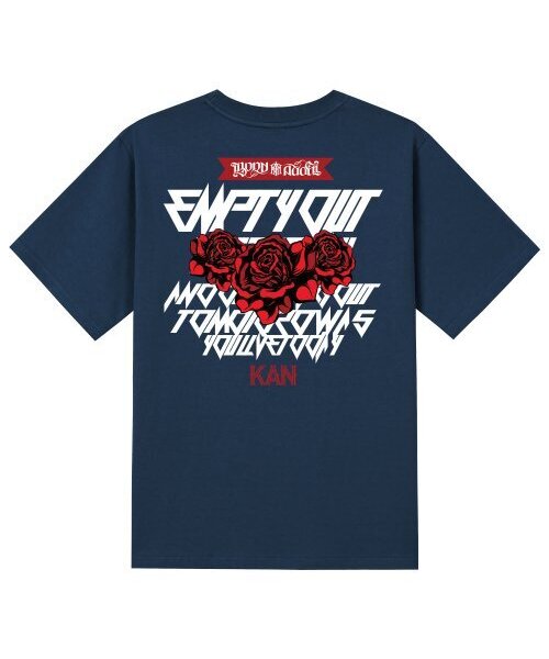 KAN6312(カン6312)の「KTN0006 ローズ半袖Tシャツ - ネイビー(Tシャツ/カットソー・メンズ・その他・LARGE/MEDIUM/SMALL/X-LARGE)」の1枚目の写真