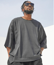 TENER（テネル）の「Center Color Unbalanced Boxy T-Charcoal（Tシャツ/カットソー）」