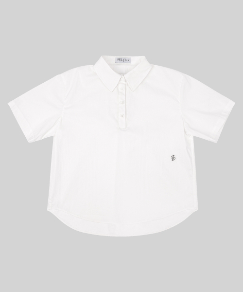 SELITIO(セレティオ)の「クロップハーフスリーブシャツホワイト(シャツ/ブラウス・レディース・ホワイト・SMALL/MEDIUM)」の3枚目の写真