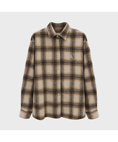 Vivacious(ビバシャス)の「Rosewood Check Shirt BROWN(シャツ/ブラウス・レディース・ブラウン・FREE)」の1枚目の写真