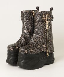 YOSUKE | ヨースケYOSUKEウィメンズ厚底レッグカバーサイドハトメベルトショートブーツ2605015(ブーツ)