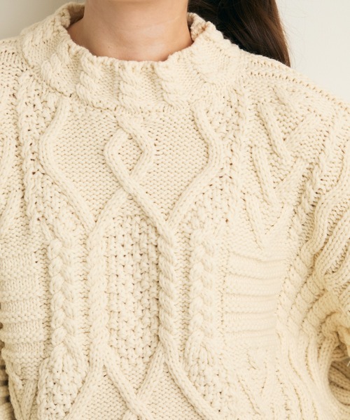 Lunea（ルネア）の「デザインオーバーニット（ニット/セーター・レディース・ベージュ/ブラウン・FREE）」の18枚目の写真