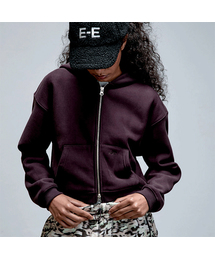 ERER（エルエル）の「オーバーサイズ スウェット フーディー ジップアップ ブラウン（パーカー）」