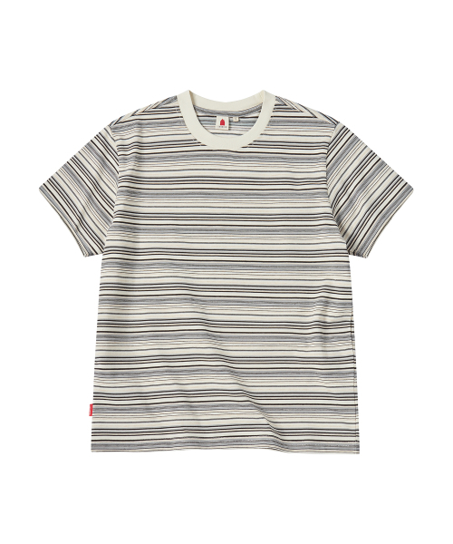 COMONINOZ（コモニノズ）の「W スリム マルチストライプ Tシャツ [グレー]（Tシャツ/カットソー・レディース・グレー・FREE）」の2枚目の写真