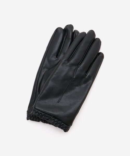 le.coeur blanc（ルクールブラン）の「ギャザーフェイクレザーグローブ（手袋・レディース・ダークブラウン/ブラック・FREE）」の3枚目の写真