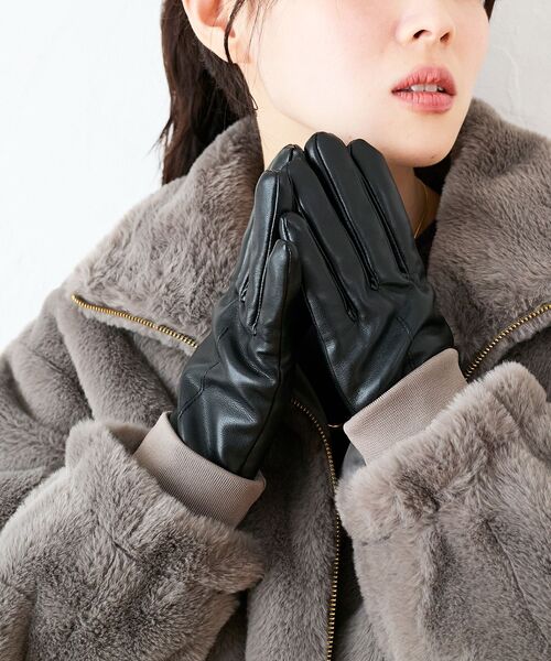 セール】ギャザーフェイクレザーグローブ（手袋）｜le.coeur blanc