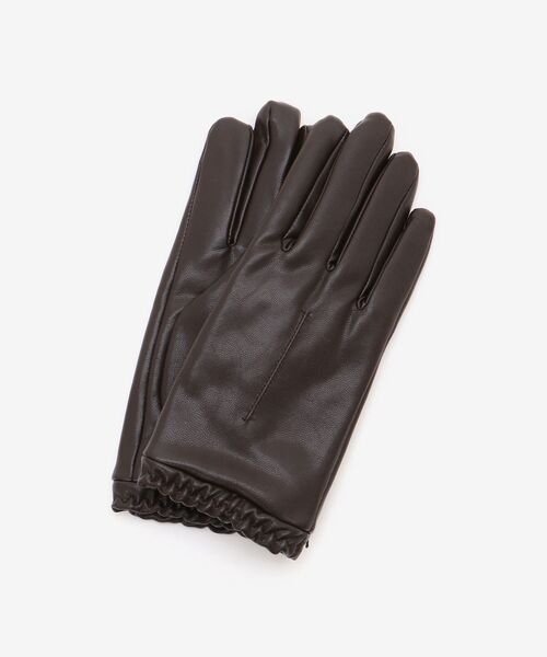 le.coeur blanc（ルクールブラン）の「ギャザーフェイクレザーグローブ（手袋・レディース・ダークブラウン/ブラック・FREE）」の21枚目の写真