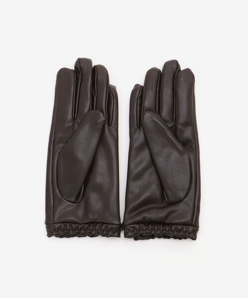 le.coeur blanc（ルクールブラン）の「ギャザーフェイクレザーグローブ（手袋・レディース・ダークブラウン/ブラック・FREE）」の22枚目の写真