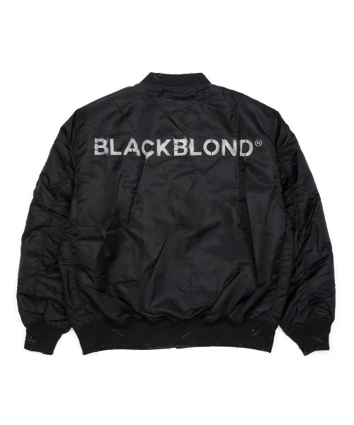 BLACK BLOND(ブラック ブロンド)の「ビビディリップトカスタムスプレイドロゴエムエイワンボンバージャケット(ブラック)(ブルゾン・レディース・その他・LARGE/MEDIUM/X-LARGE)」の3枚目の写真