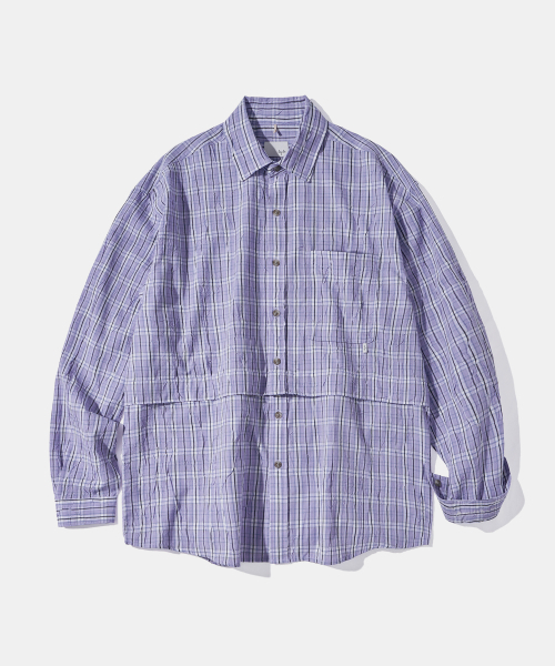 Diamond Layla（ダイアモンドレイラ）の「Detachable Crease Check Shirt S167 Purple Black（シャツ/ブラウス・レディース・その他・MEDIUM/LARGE/X-LARGE）」の2枚目の写真