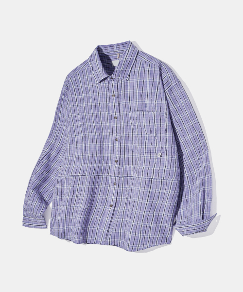 Diamond Layla（ダイアモンドレイラ）の「Detachable Crease Check Shirt S167 Purple Black（シャツ/ブラウス・レディース・その他・MEDIUM/LARGE/X-LARGE）」の4枚目の写真