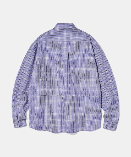 Diamond Layla（ダイアモンドレイラ）の「Detachable Crease Check Shirt S167 Purple Black（シャツ/ブラウス・レディース・その他・MEDIUM/LARGE/X-LARGE）」の5枚目の写真