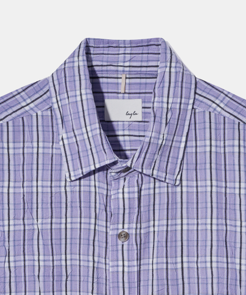 Diamond Layla（ダイアモンドレイラ）の「Detachable Crease Check Shirt S167 Purple Black（シャツ/ブラウス・レディース・その他・MEDIUM/LARGE/X-LARGE）」の6枚目の写真