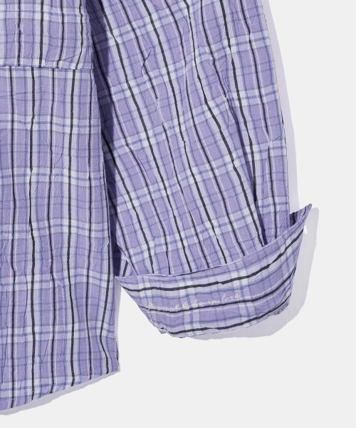Diamond Layla（ダイアモンドレイラ）の「Detachable Crease Check Shirt S167 Purple Black（シャツ/ブラウス・レディース・その他・MEDIUM/LARGE/X-LARGE）」の10枚目の写真