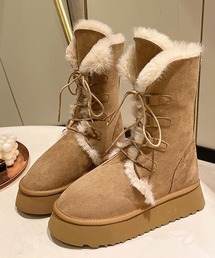 MAISON SELECT（メゾンセレクト）の「11D74-NK 2WAY 厚底 ファー レースアップ ムートンブーツ（ブーツ）」