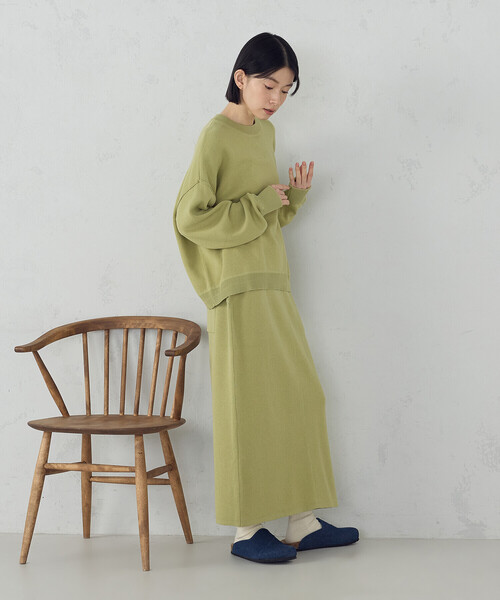 ONIGIRI（オニギリ）の「スウェットニットプルオーバー / セットアップ対応（ニット/セーター・レディース・グリーン系その他/アイボリー/グレー・FREE）」の12枚目の写真