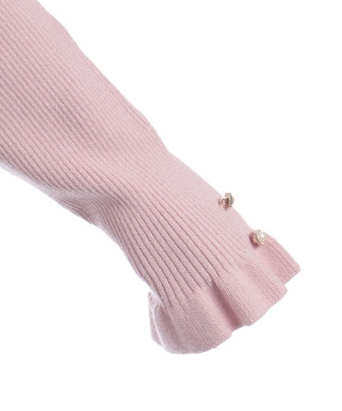 axes femme POETIQUE(アクシーズファムポエティック)の「ブローチ付バイカラー襟ニット(ニット/セーター・レディース・ダークブラウン/ピンク/ブラック・MEDIUM)」の20枚目の写真