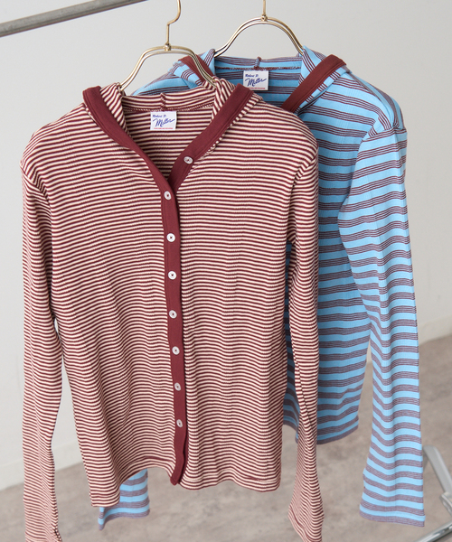 MILLER（ミラー）の「別注【MILLER/ミラー】 for JOURNAL STANDARDフードリブカーデ（Tシャツ/カットソー・レディース・ピンク/ブラウン/ブルー/ブラック系その他・FREE）」の4枚目の写真