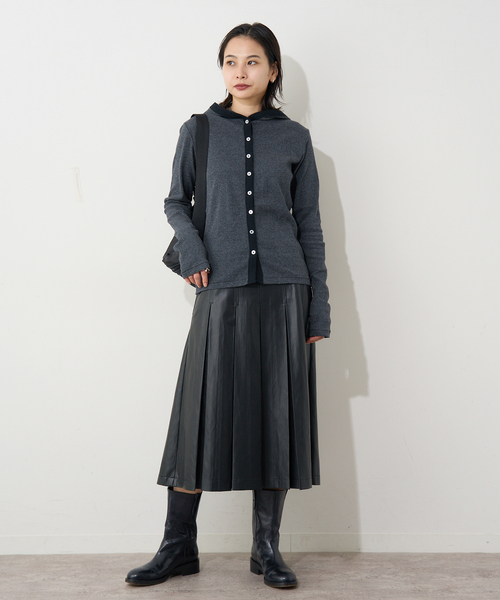 MILLER（ミラー）の「別注【MILLER/ミラー】 for JOURNAL STANDARDフードリブカーデ（Tシャツ/カットソー・レディース・ピンク/ブラウン/ブルー/ブラック系その他・FREE）」の5枚目の写真