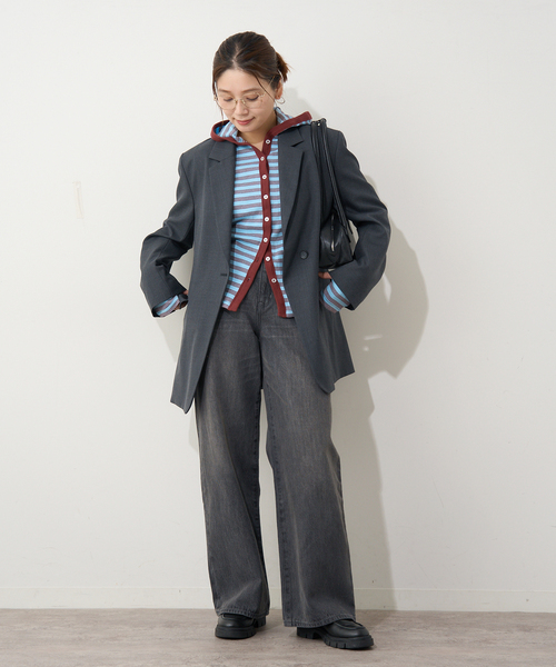 MILLER（ミラー）の「別注【MILLER/ミラー】 for JOURNAL STANDARDフードリブカーデ（Tシャツ/カットソー・レディース・ピンク/ブラウン/ブルー/ブラック系その他・FREE）」の7枚目の写真