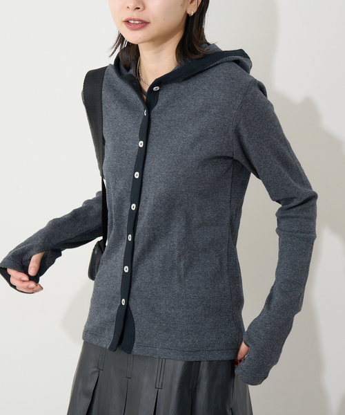 MILLER（ミラー）の「別注【MILLER/ミラー】 for JOURNAL STANDARDフードリブカーデ（Tシャツ/カットソー・レディース・ピンク/ブラウン/ブルー/ブラック系その他・FREE）」の11枚目の写真