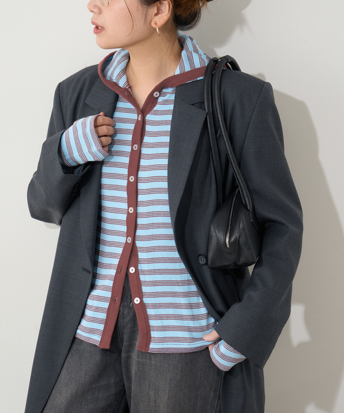 MILLER（ミラー）の「別注【MILLER/ミラー】 for JOURNAL STANDARDフードリブカーデ（Tシャツ/カットソー・レディース・ピンク/ブラウン/ブルー/ブラック系その他・FREE）」の18枚目の写真