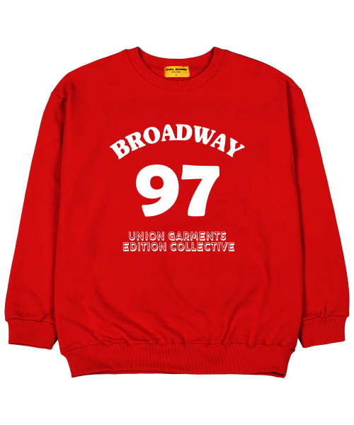 Union Garments(ユニオンガーメンツ)の「97ブロードウェイ 裏毛 オーバーサイズ スウェットシャツ レッド(スウェット・レディース・その他・MEDIUM/LARGE/XX-LARGE/X-LARGE)」の1枚目の写真