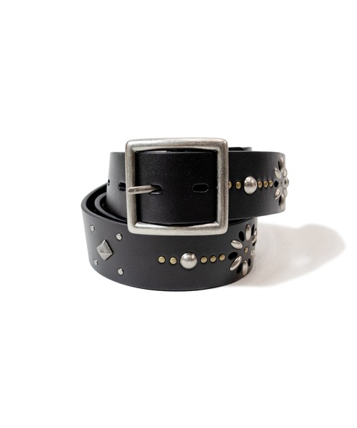 JACKROSE(ジャックローズ)の「TACHIYA 40mm フラワースタッズギャリソンベルト(ベルト・メンズ・ブラック/ダークブラウン・FREE)」の1枚目の写真