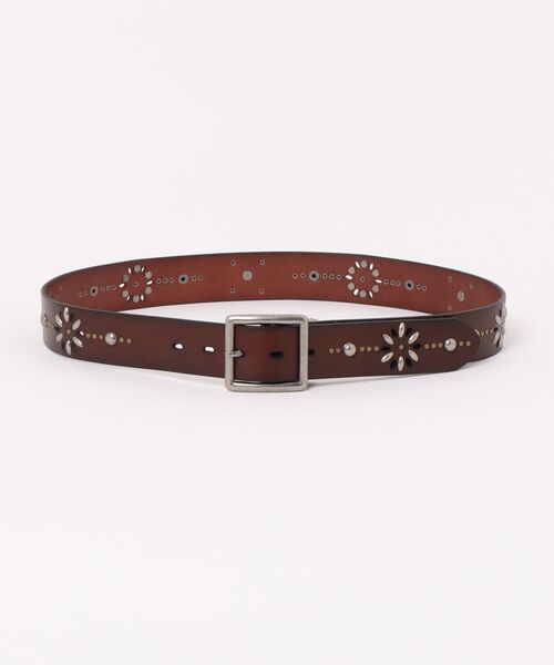 JACKROSE(ジャックローズ)の「TACHIYA 40mm フラワースタッズギャリソンベルト(ベルト・メンズ・ブラック/ダークブラウン・FREE)」の4枚目の写真