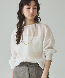 qualite | 【大人の透け感】シアーTブラウス/春服/夏服/オフィスカジュアル/シアー(シャツ/ブラウス)