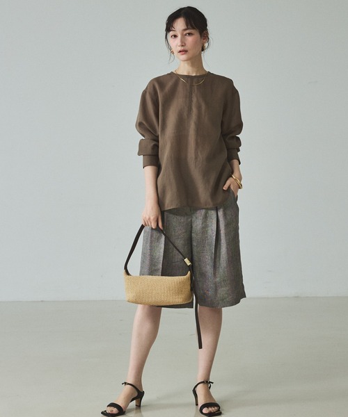 qualite(カリテ)の「【大人の透け感】シアーTブラウス/春服/夏服/オフィスカジュアル/シアー(シャツ/ブラウス・レディース・オフホワイト/ブラック/カーキ・フリー)」の6枚目の写真