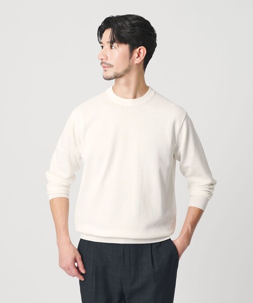 BEAUTY&YOUTH UNITED ARROWS（ビューティーアンドユースユナイテッドアローズ）の「【WEB限定 WARDROBE SMART】KOUKIN ハイゲージ ニット クルーネック【抗菌・防臭】（ニット/セーター・メンズ・ホワイト/ネイビー/ブラック・S/M/L/XL）」の5枚目の写真