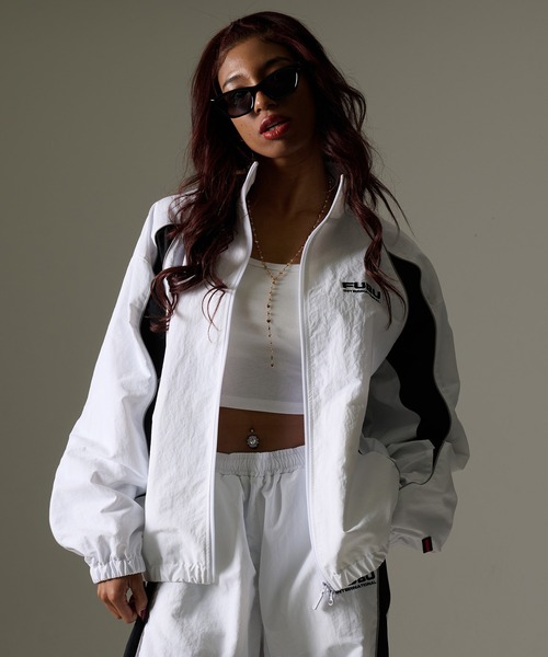 FUBU( フブ)の「FUBU フブ ブランド Nylon Track Jacket / ナイロントラックジャケット(セットアップ対応)(ナイロンジャケット・メンズ・ネイビー/ホワイト/ブラック/ライトブルー・M/L/XL/XXL)」の8枚目の写真