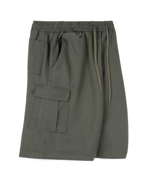 THAT'S IT（ザッツイット）の「コットンデニムワイドカーゴショートパンツ[カーキ]（その他パンツ・レディース・カーキ・LARGE/MEDIUM/X-LARGE）」の2枚目の写真