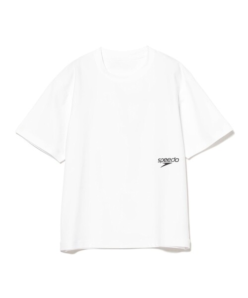 Speedo(スピード)の「Speedo / ジュニア Speedo SPLASH ラッシュガード 2026SS(130~150cm)プール UV 紫外線カット 機能性(Tシャツ/カットソー・キッズ・ホワイト/イエロー系その他2/ブラック・140/130/150)」の1枚目の写真