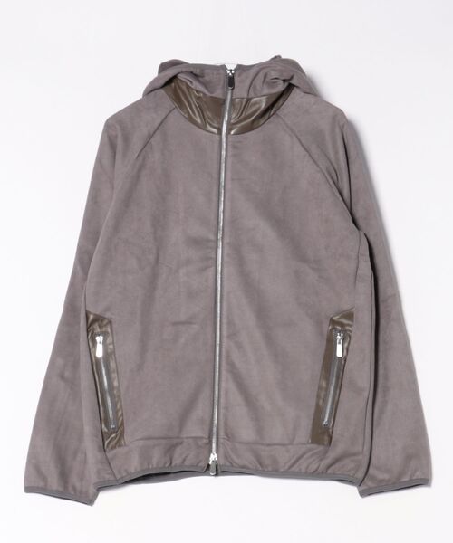 MMMM(エムエムエムエム)の「●MMMM●バックサイドフリース スウェード ZIPパーカー(パーカー・メンズ・グレー・LARGE)」の1枚目の写真