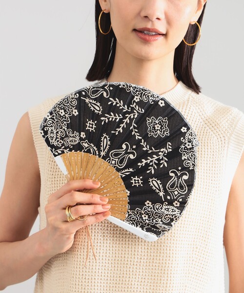 manipuri（マニプリ）の「ｍanipuri / カレイド バンダナ 扇子（扇子/うちわ・レディース・ブラック/ホワイト・ONE SIZE）」の4枚目の写真