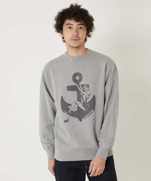 BLUE BLUE(ブルーブルー)の「ミスマリン クルーネックスウェット(スウェット・メンズ・グレー・M/L/XL/S)」の2枚目の写真