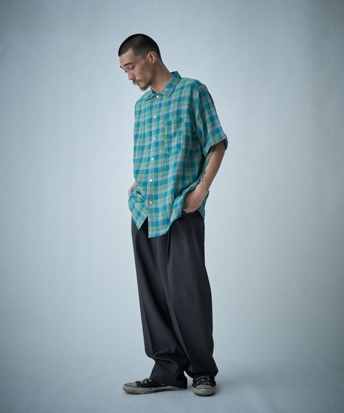 THE BOLDMAN(ザ ボールドマン)の「Madras Check Shirts / マドラスチェック半袖シャツ(シャツ/ブラウス・メンズ・ブラック/グリーン・LARGE/MEDIUM)」の6枚目の写真