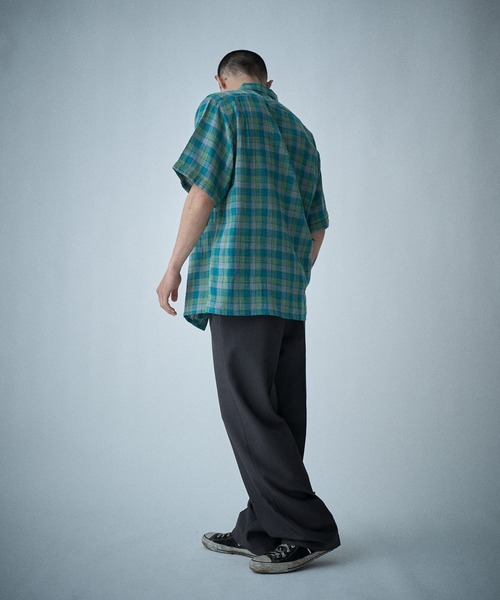 THE BOLDMAN(ザ ボールドマン)の「Madras Check Shirts / マドラスチェック半袖シャツ(シャツ/ブラウス・メンズ・ブラック/グリーン・LARGE/MEDIUM)」の8枚目の写真