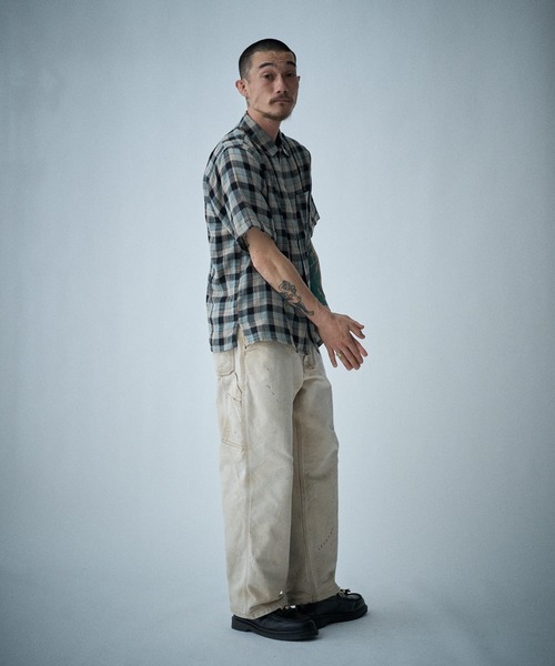 THE BOLDMAN(ザ ボールドマン)の「Madras Check Shirts / マドラスチェック半袖シャツ(シャツ/ブラウス・メンズ・ブラック/グリーン・LARGE/MEDIUM)」の11枚目の写真