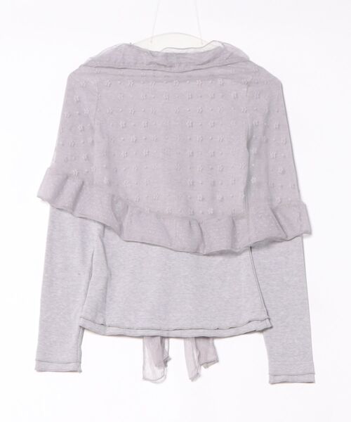 Pt18kg(プラチナイチハチキログラム)の「ロングスカーフ付きタイトリブトップス(Tシャツ/カットソー・レディース・パープル/ホワイト・FREE)」の3枚目の写真