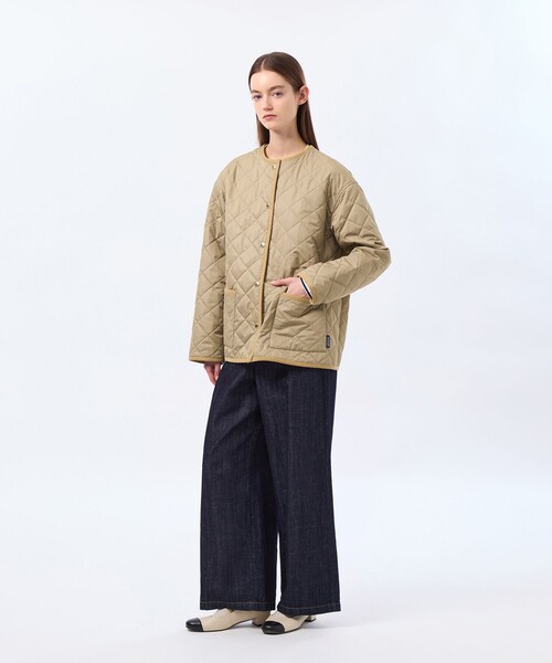 MACKINTOSH PHILOSOPHY（ﾏｯｷﾝﾄｯｼｭ ﾌｨﾛｿﾌｨｰ）の「【ROYTON MIDDLE WIDE(ロイトンミドルワイド)】（ノーカラーコート・レディース・ベージュ/ネイビー・36/38）」の12枚目の写真