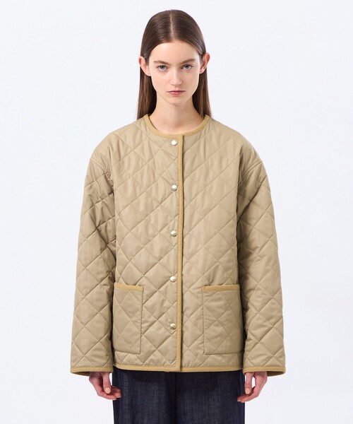 MACKINTOSH PHILOSOPHY（ﾏｯｷﾝﾄｯｼｭ ﾌｨﾛｿﾌｨｰ）の「【ROYTON MIDDLE WIDE(ロイトンミドルワイド)】（ノーカラーコート・レディース・ベージュ/ネイビー・36/38）」の11枚目の写真