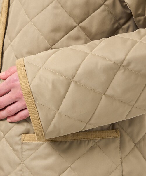 MACKINTOSH PHILOSOPHY（ﾏｯｷﾝﾄｯｼｭ ﾌｨﾛｿﾌｨｰ）の「【ROYTON MIDDLE WIDE(ロイトンミドルワイド)】（ノーカラーコート・レディース・ベージュ/ネイビー・36/38）」の8枚目の写真