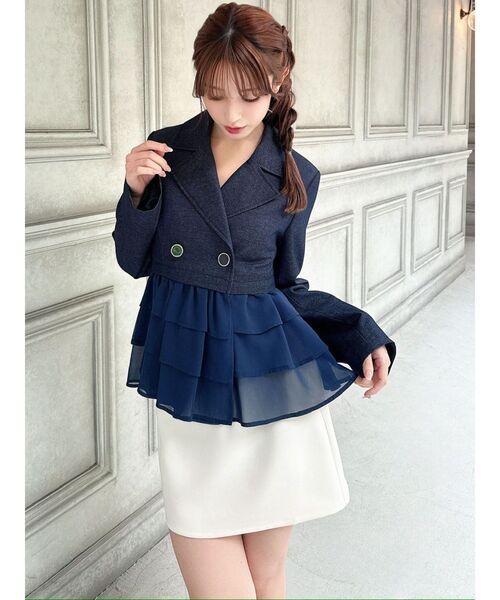 RESEXXY（リゼクシー）の「ドッキングフリルミディジャケット（その他アウター・レディース・アイボリー/グレー/ネイビー・FREE）」の12枚目の写真