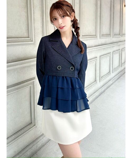 RESEXXY（リゼクシー）の「ドッキングフリルミディジャケット（その他アウター・レディース・アイボリー/グレー/ネイビー・FREE）」の13枚目の写真