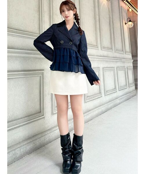 RESEXXY（リゼクシー）の「ドッキングフリルミディジャケット（その他アウター・レディース・アイボリー/グレー/ネイビー・FREE）」の15枚目の写真